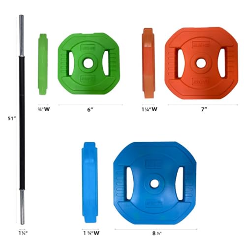 Barbell Weight Set for Lifting, Adjustable Barbell Set for Home Gym, PU Coating