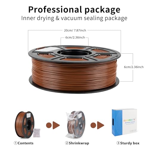 Image of iSANMATE ASA Filament 1.75mm Brown 1KG, UV & Weather Resistant 3D Printer Filament Perfect for Outdoor Functional Parts, Dimensional Accuracy + /- 0.02mm, 1kg Spool (2.2lbs)