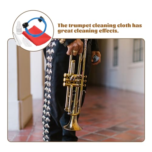 Levemolo 1set Trumpet Cleaning Brush Cloth Kit Flexible Instrument Cleaning Tools for Cornet Care Safe Materials for Professional and Personal Use - Thumbnail 4