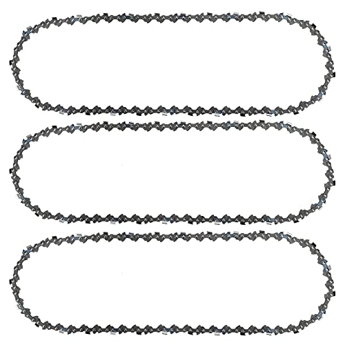 Lot de 3 Chaîne de Tronçonneuse 3/8'LP 45 maillons calibre 1,3mm 30cm Faible Rebond Compatible pour Husqvarna, Makita, Echo, McCulloch, Greenworks, Ryobi et autres