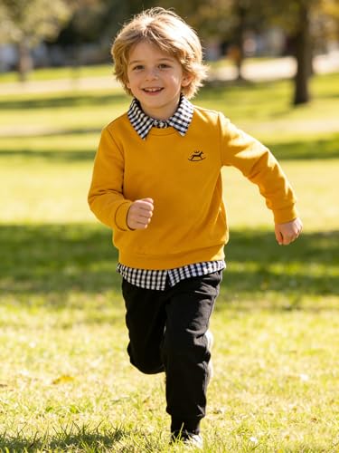 Image of KIDLAGA Toddler Boy Clothes Long Sleeve Sweatshirt Tops and Pants Boys 2-Piece Kids Winter Outfits