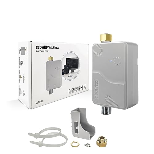 ECOWITT Bewässerungscomputer WFC01 Einheit, Automatische Garten Bewässerungssystem mit APP, Gartenbewässerung mit Wifi Gateway, IP66 Wasserdichte Steuerung Bewässerungsuhr, Landwirtschaft Wasser Timer