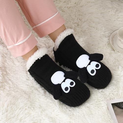 Image of ZYZX Cute Animal Slipper Socks for Women with Grips,Fuzzy Socks Indoor
