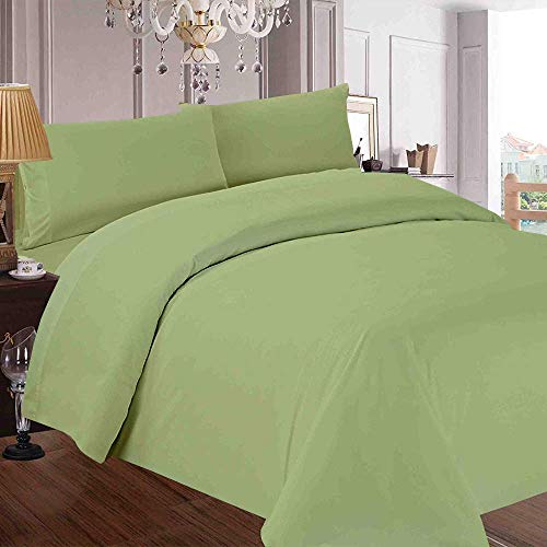 Image of Duvet Cover Set Double Size Bed (92x102 Inch) 1 Duvet Cover + 2 Pillow Covers with Zipper 400 TC Microfiber Luxurious Quilt, Comforter, Rajai, Dohar Blanket Cover (Sage)