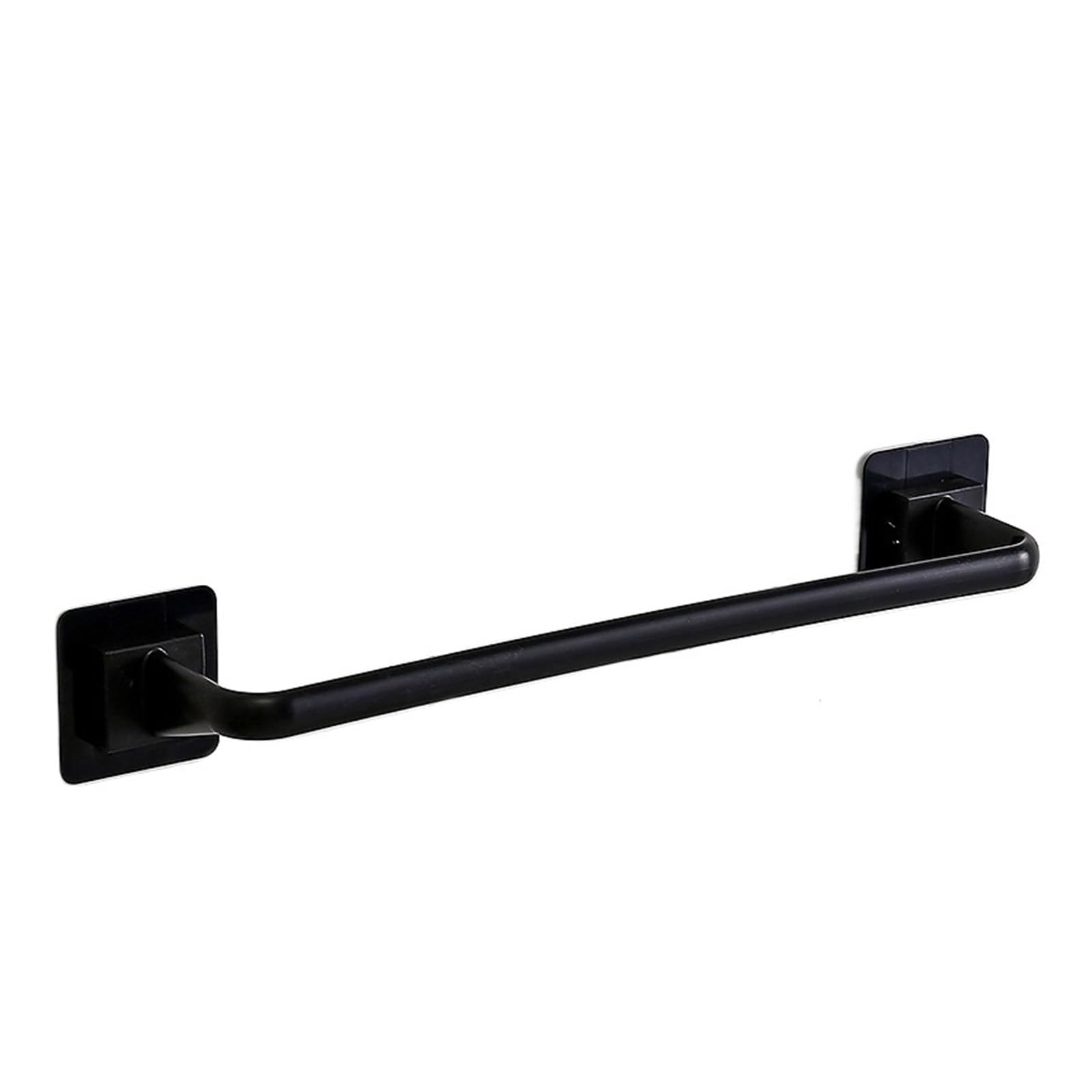 Adhesive Towel Rack Bathroom Bar Shelf Wall Mounted Hanger Toilet Suction Cup Holder Kitchen Organizer Easy Maintenance(Black 34cm)