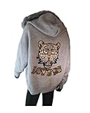 Sweat Veste Pulle Lovers Générique Veste Pull Femme avec Motifs Tigres Lovers Gris/Gris