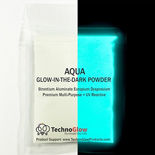 Glow in The Dark & UV Reactive Powder - Multipurpose PRO-Series (Natural Aqua, 8 Ounces (227g))