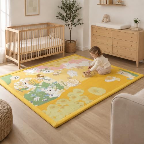 Image of 1.5 inch Thick Baby Floor Play Mat 59x79 Memory Foam Kids Mat(Little Dog)