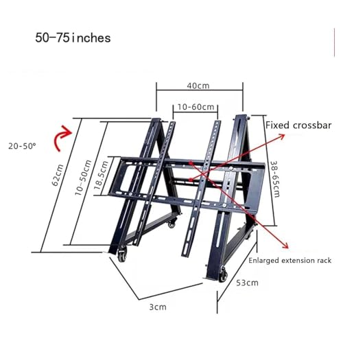 Soporte móvil para TV apto para pantallas 50-75 pulgadas miniatura 2