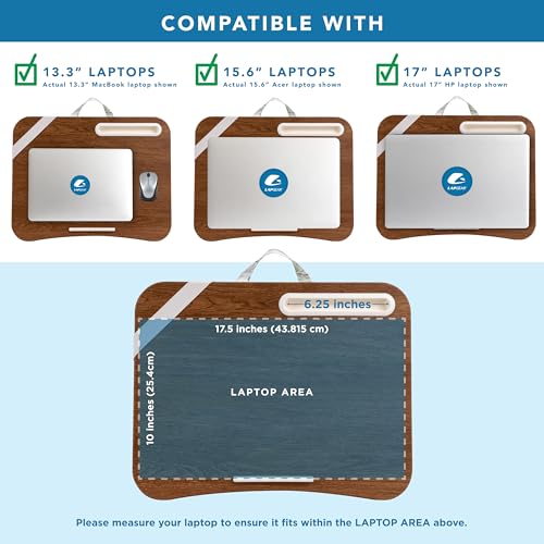 Image of LAPGEAR Designer Lap Desk with Phone Holder and Device Ledge - Watercolor Leaves - Fits up to 15.6 Inch Laptops - Style No. 45412 (Pack of 8)