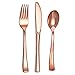 120 Plastic Silverware Set | Rose Gold Plastic Cutlery Set | Disposable Silverware Set | 40 Plastic Forks, 40 Plastic Spoons, 40 Plastic Knives | Heavy Duty Bulk Disposable Flatware Plastic Utensils