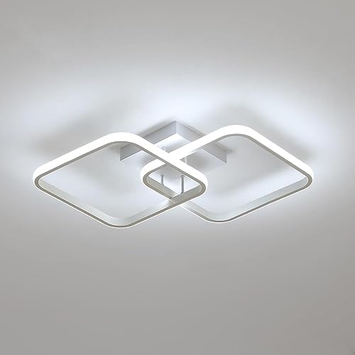 Lámpara de techo LED moderna cuadrada blanca empotrada, lámpara de techo de 42 W, lámpara de techo para dormitorio, sala de estar, cocina, comedor,