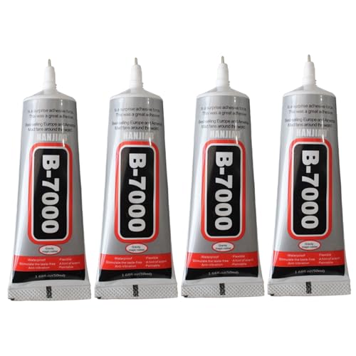 CAKEEYUM 4pcs Glín de Diamantes de imitación B7000 Adhesivo Industrial súper Pegamento Transparente para Joyas de reparación de teléfonos Hacer artesanías de Tela de Metal