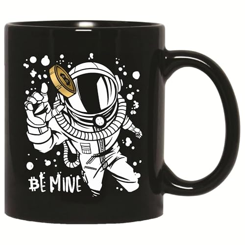 Bitcoin Astronaut Gift for Finances Enthusiasts for Crypto Fans 11oz 15oz Black Coffee Mug