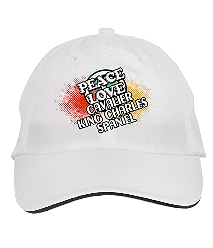 Gorra Ajustable Makoroni Peace Love Cavalier King Charles Spaniel miniatura 1