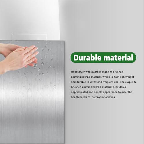 Hand Dryer Wall Splash Guard, Hand Dryer Wall Guard, Hand Dryer Splash Guard, 23.62 x 15.75 Inch Stove Backsplash Protector for Wall with Strength Double Side Adhesive for Bathroom and Kitchen