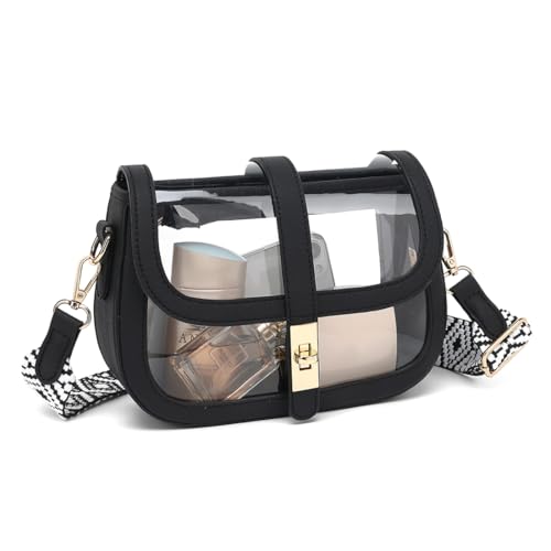Image of LOXOMU Clear Bag for Stadium Events, Cute Clear Crossbody Bag Stadium Approved, Small Clear Concert Purse for Women