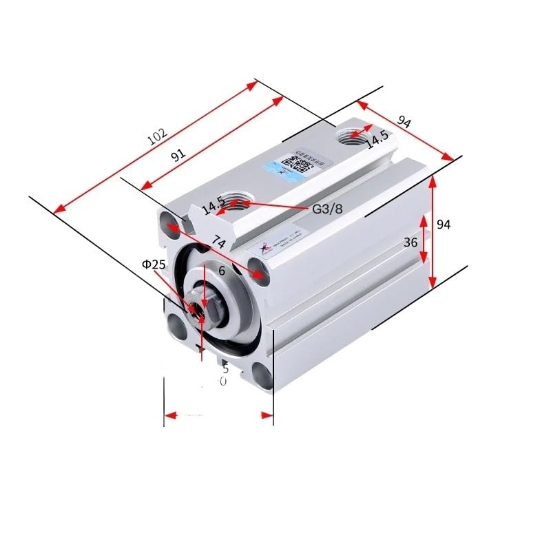 Cylindre pneumatique SDA 80mm vérin double effet compact