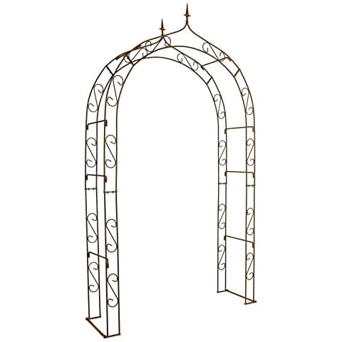 ESTEXO Rosenbogen Rankhilfe Kletterhilfe Edelrost Rosenspalier Torbogen Rost Metall Bogen Spalier Cover