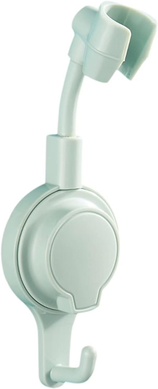 2PCS Adjustable Shower Holder Stand Suction Cup Shower Head Holder Wall Mount Showerhead Bracket Bathroom Support Douche Punch-Free Shower Installation Bracket(Light Green-1 Hook)