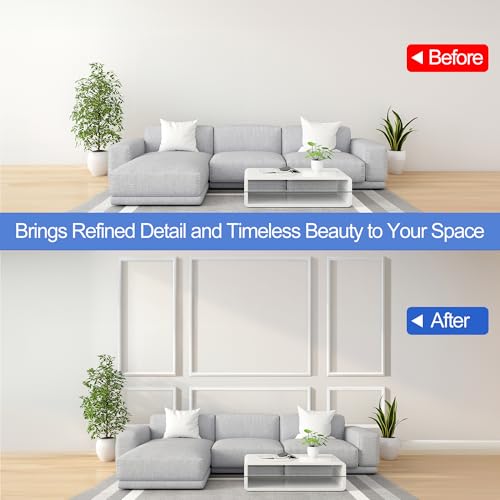 Moldura de pared autoadhesiva 3D con 34 paneles modulares precortados listos para instalar 8