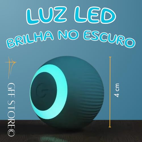 Bola para Pet Inteligente Giratória Interativa Brinquedo para Gatos e Cachorros com Movimento Automá