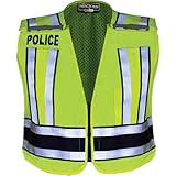 Flying Cross Police Hi Vis Reflective Vest For Men And Women, Lightweight, Breathable Yellow High Visibility Safety Vests For Law Enforcement Patrol Traffic Officers Duty Uniform, LAPD Navy, 2XL