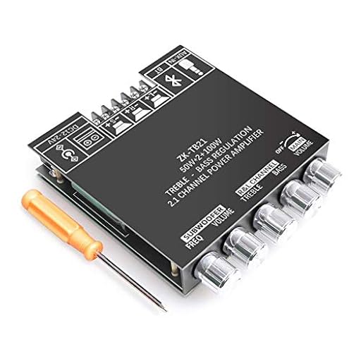 RUIZHI Placa amplificadora de subwoofer de 2.1 canales 2x50W + 100W con control de agudos y graves, doble chip TPA3116, DC 12-24V, Bluetooth y entradas AUX | Ya disponible en tu tienda friki favorita! En mundofriki.es!