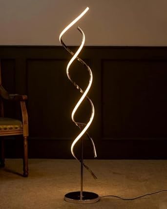 KAMAL INTERIORS Modern Spiral LED Floor Lamp, Tall, Warm White Light | Pendant Light | Home Decor