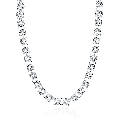 Colliers en chaîne de 7 mm contre les bijoux fragiles, longueur 18 pouces solide et unisexe