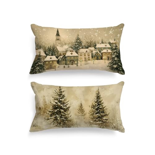 Lanpn 40x80 Standard Weihnachten Kissenbezüge 2 Stück, Warme Farben...