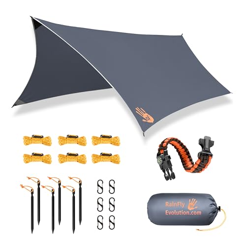 Rain Fly12x10 Lightweight Survival Camping Tarp; 100%