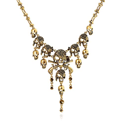 BBABBT Halloween Skull Bone Necklace Jewellery Women Pirate Cosplay Fancy Dress Costume Accessory Party Favors - Image 2