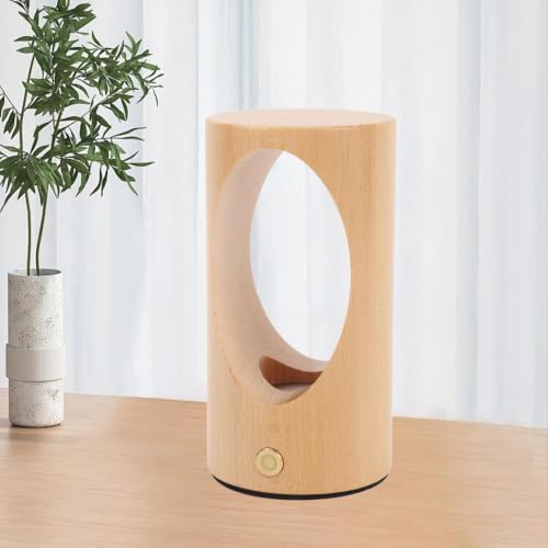 Lámpara de mesa de noche infantil portátil de madera miniatura 3