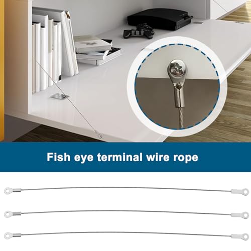 SG Store 20PCS Door Limiter Rope 304 Stainless Steel Door Restraint Line for Cabinet Door Closet Door Wardrobe Door Silver - Image 2