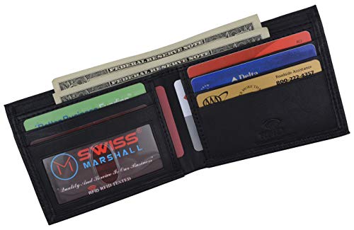 Men's Slim Bifold RFID Blocking Premium Genuine Leather Credit Card ID Wallet2