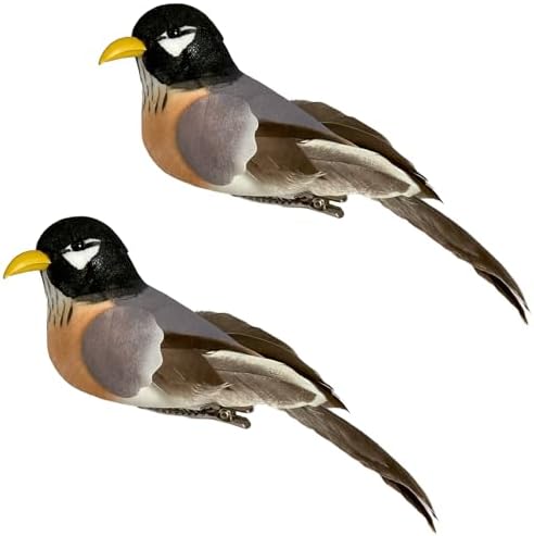 best birdhouses for american robins that will surprise you 4 Artificial Birds Realistic American Robin 2 Pack Clip on Foam Feathered Bird Ornaments Figurines for Christmas Tree Decoration Wreaths Crafts Party Home Decor