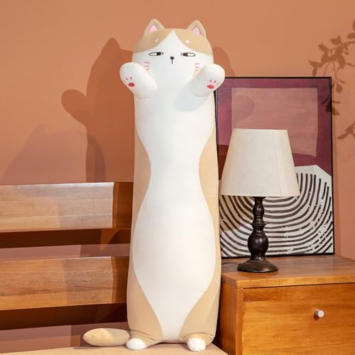 EVIGTOP 【冷感】猫の抱き枕 ぬいぐるみ 接触冷感 夏用 抗菌防臭 ふわふわもちもち 横向き寝サポート 男性用も快眠 かわいい動物抱きまくら