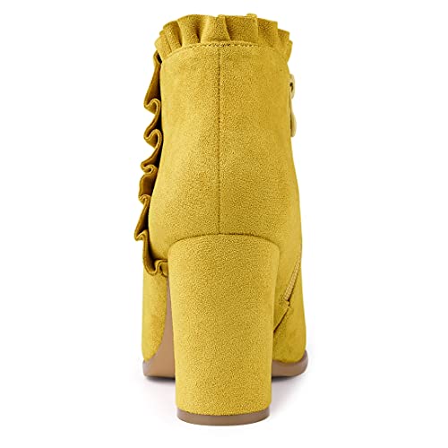 Allegra K Women's Ruffle Flower Ankle Boots #TOP6