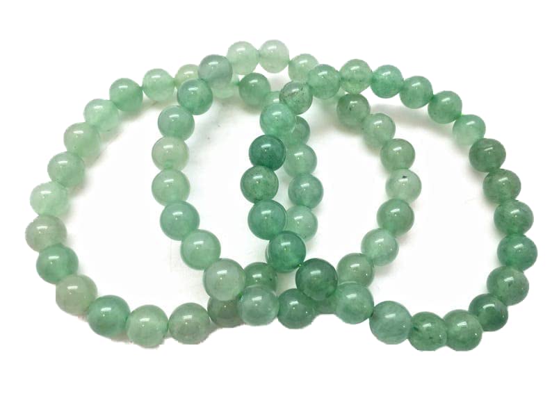 Bracelet aventurine verte 6mm de qualité supérieure avec perles rondes polies
