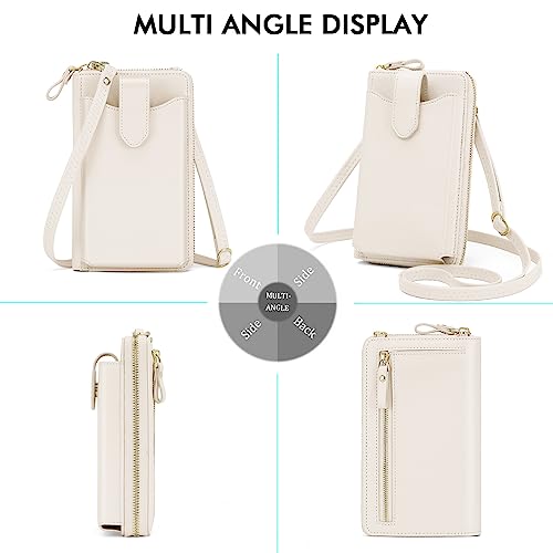 Image of Peacocktion Small Crossbody Wallet Cell Phone Purse for Women Vegan Leather RFID Blocking Bags with Card Slots