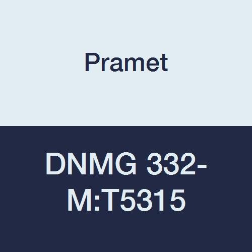 DNMG 332-M:T5315 Carbide Indexable Turning Insert, 0.031" Radius, Negative, Finishing/Semi Roughing, 3/8" I.C., 3/16" Thick, CVD, 55 Degree Diamond, Cast Iron (K15), Black (Pack of 10)