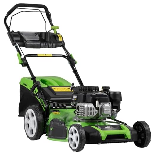 46cm 149cc 4-Stroke Petrol Lawnmower - Hand-Propelled Manual Grass Cutter Mower