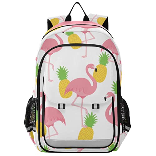 Sac à dos d'écolier durable flamant rose et ananas pour enfant en école élémentaire