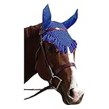 Intrepid International Fancy Crochet Fly Veil, Blue