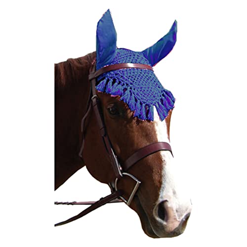 Intrepid International Fancy Crochet Fly Veil, Blue