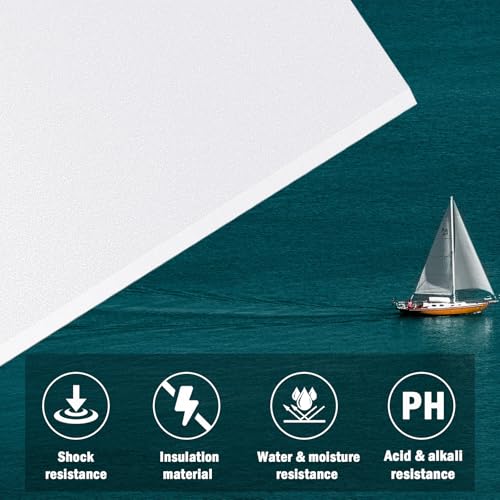 Image of HDPE Plastic Sheet 1 /2 Inch Thick 6 inch x 12 inch, High Density Polyethylene Solid Board with Different Surfaces (Textured Front & Smooth Back), 0.5 inch Thick DIY Machining Panels for Home, Crafts (White)