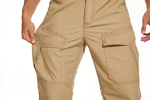 Toritours Tactical Pants For Men, Water Resistant Hiking Work Pants For Men Ripstop Bdu Cargo Pants For Men Relaxed Fit Classic Khaki #TOP7