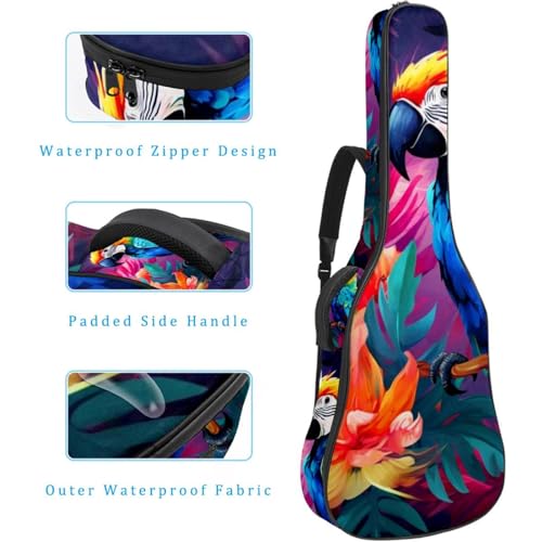 JRHEJTFZ Housse pour guitare acoustique de 1,9 cm d’épaisseur – Imperméable – Durable et élégant – Beau perroquet, Multicolore., 42.9×16.9×4.7 in, Motif imprimé tendance - Les Beatles, Paul McCartney, John Lennon, RIngo Starr, George Harrison JRHEJTFZ Housse pour guitare acoustique de 1,9 cm d'épaisseur - Imperméable - Durable et élégant - Beau perroquet, Multicolore., 42.9x16.9x4.7 in, Motif imprimé tendance – Image 5