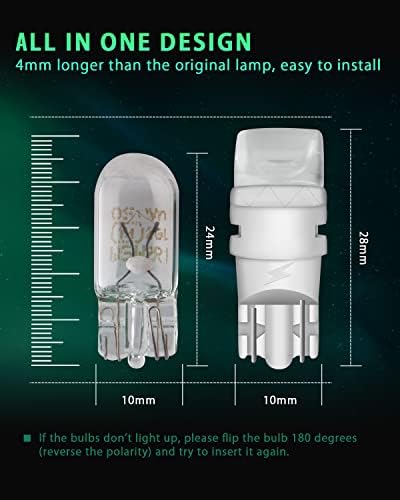 W5W Bulbs, 501 LED Bulbs White T10 LED Bulbs 2835 3SMD T10 Capless LED Bulbs Wedge T10 Car Bulbs for Car Number Plate Lights, Dome Lights, Side Lights, Dashboard Lights